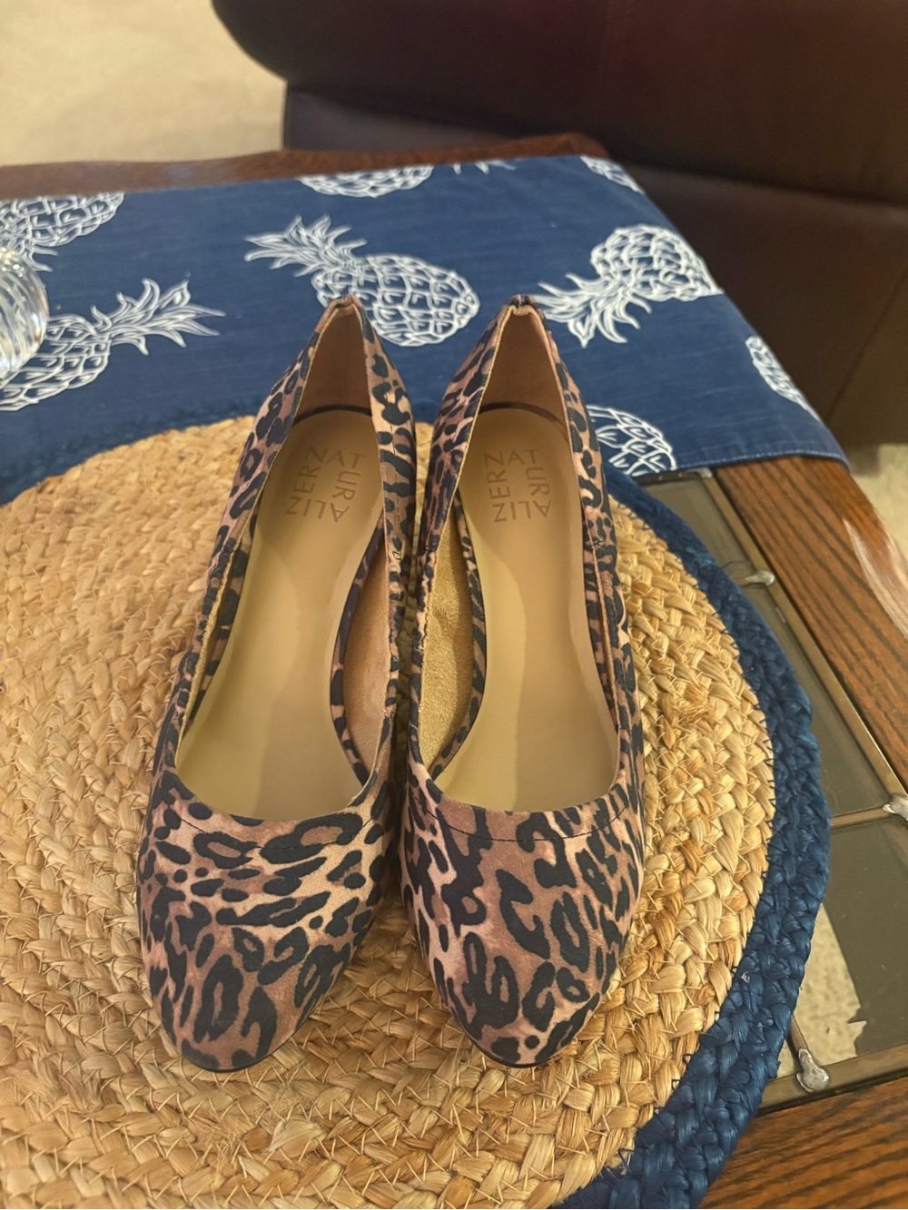 Naturalizer Leopard Print Pointed Toe Pumps - Black & Brown